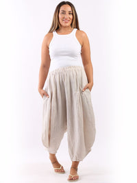 Chiara - MADE IN ITALY Pant One Size (10-16) Beige NZ LUMA
