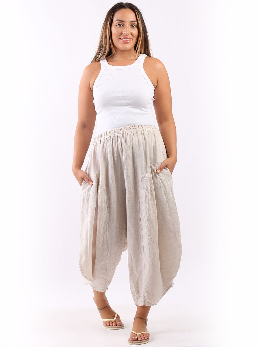 Chiara - MADE IN ITALY Pant One Size (10-16) Beige NZ LUMA