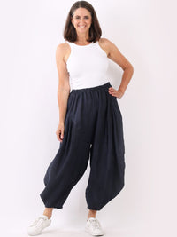 Chiara - MADE IN ITALY Pant One Size (10-16) Navy NZ LUMA