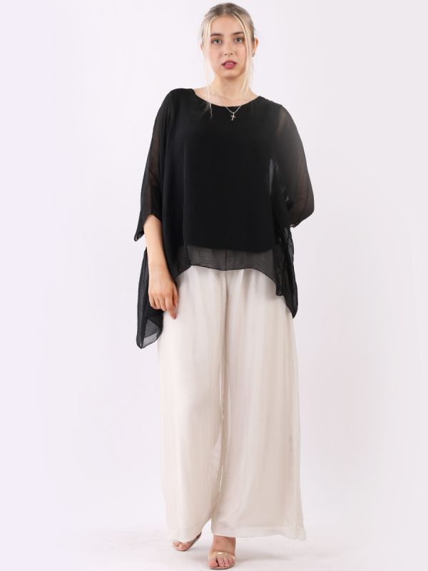 Elettra - MADE IN ITALY Top One Size (14-20) Black NZ LUMA