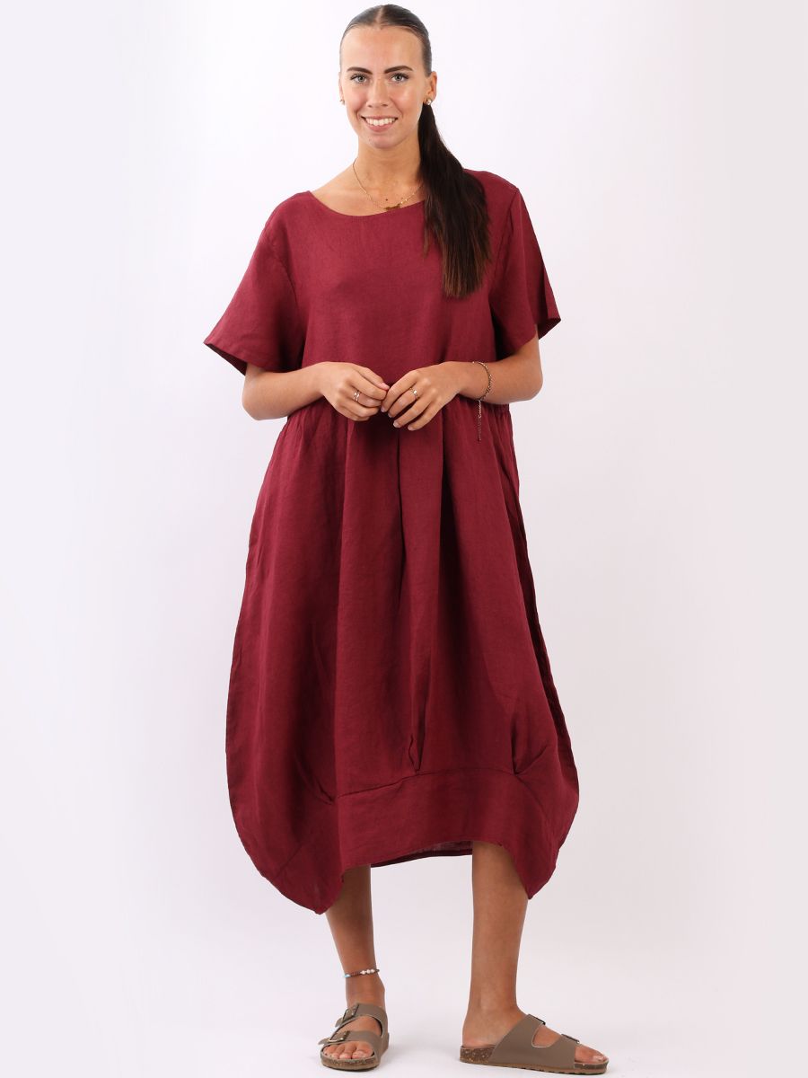 Telisina - MADE IN ITALY Dress One Size (12-18) Wine NZ LUMA