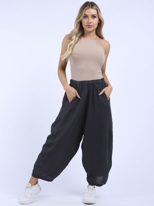 Caterina - MADE IN ITALY Pant One Size (10-14) Charcoal NZ LUMA