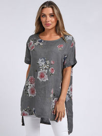 Bianca - MADE IN ITALY Top One Size Charcoal NZ LUMA