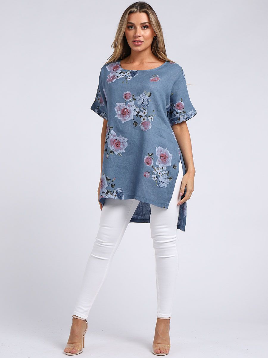 Bianca - MADE IN ITALY Top One Size Denim NZ LUMA