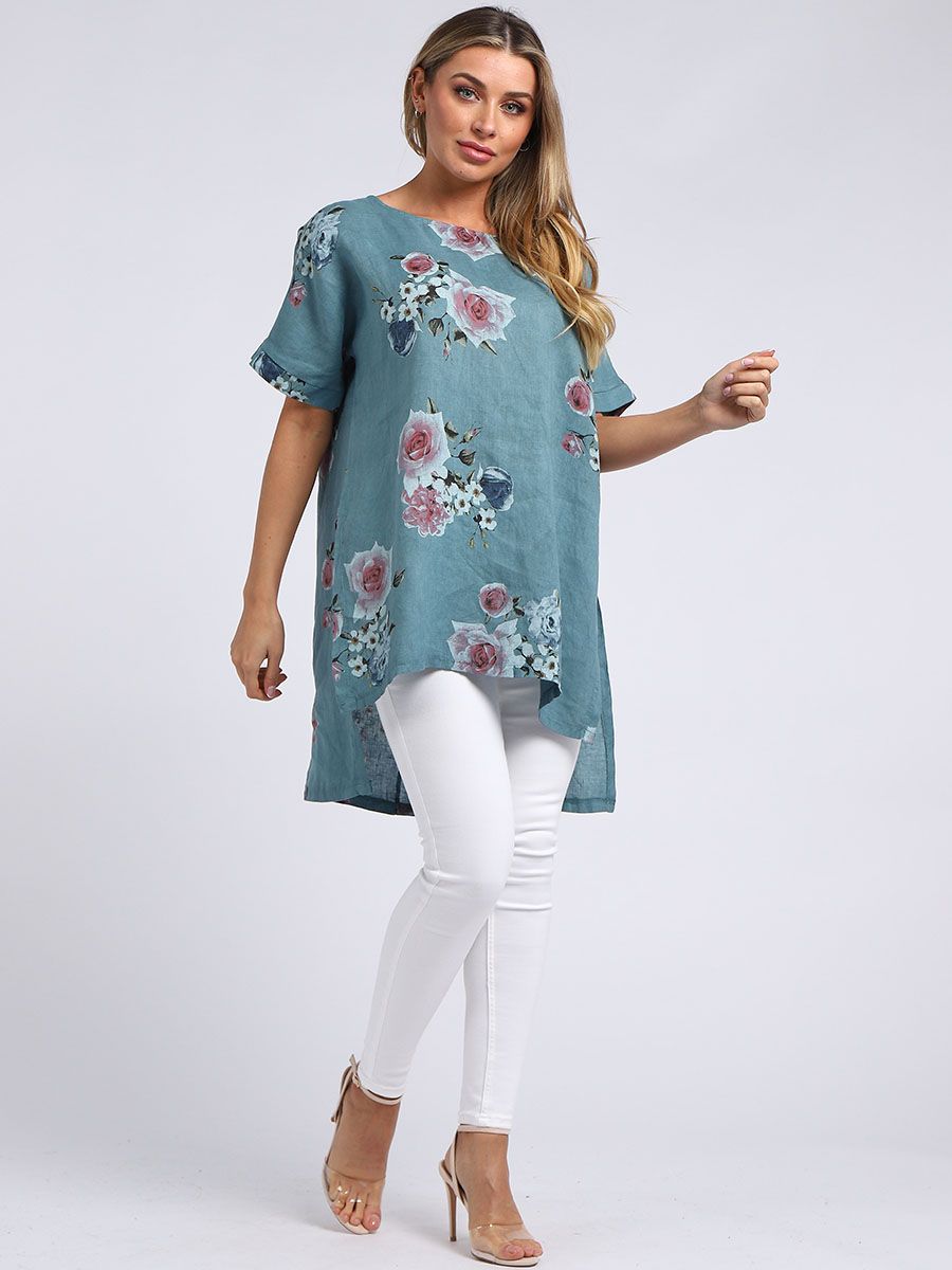 Bianca - MADE IN ITALY Top One Size Ocean Blue NZ LUMA
