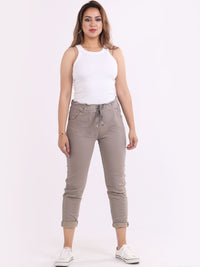 Elena - MADE IN ITALY Pant One Size (16-20) Beige NZ LUMA