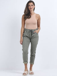 Elena - MADE IN ITALY Pant One Size (16-20) One Size (8-14) Khaki NZ LUMA