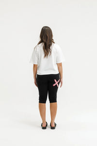 HOME LEE 3/4 Apartment Pants - Black w Cherry Blush Squiggle