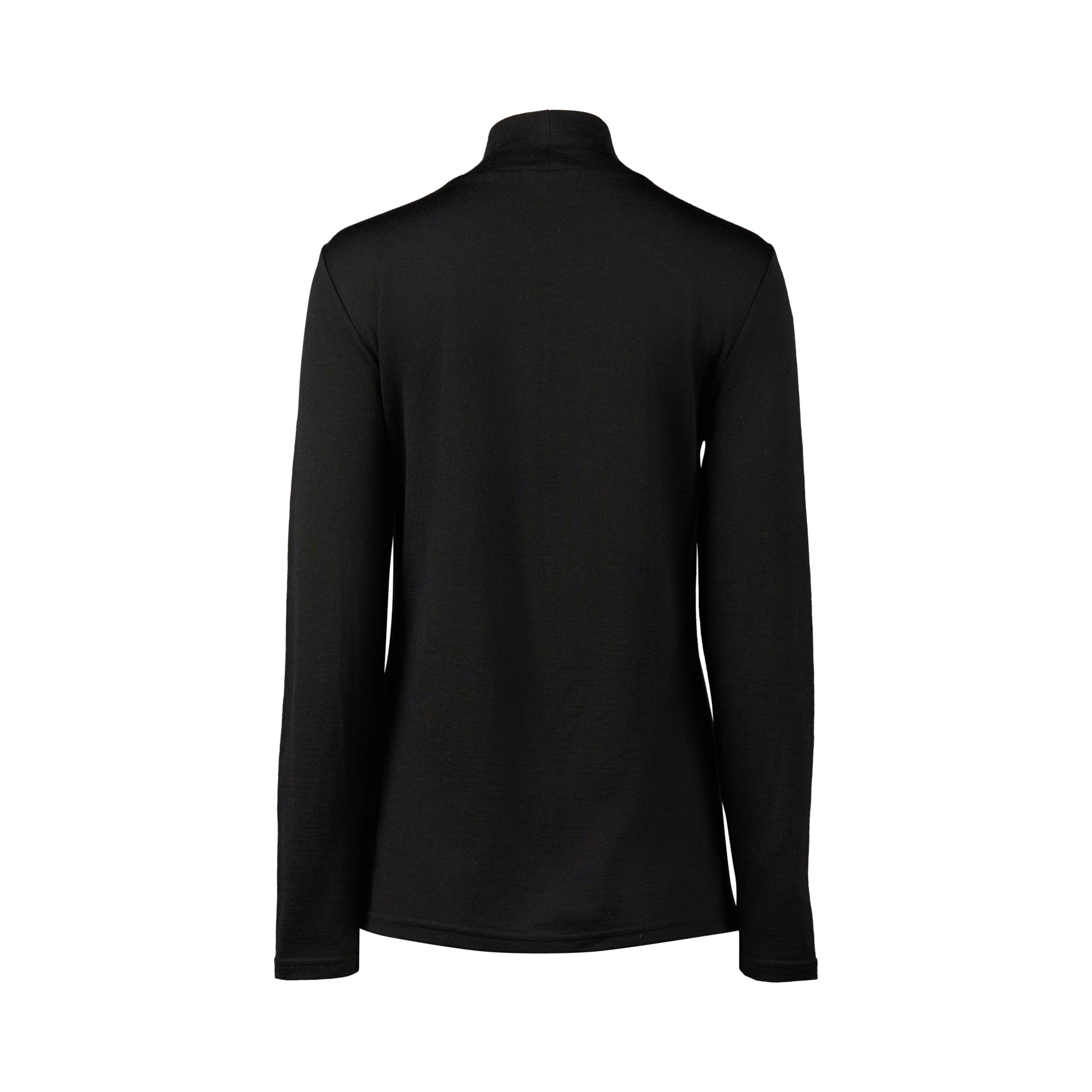 100% Merino Basic L/S Polo - Black - VASSALLI Top NZ LUMA