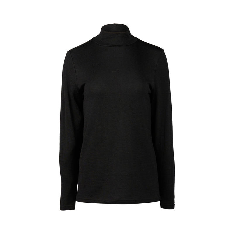 100% Merino Basic L/S Polo - Black - VASSALLI Top NZ LUMA