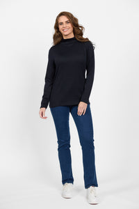 100% Merino Basic L/S Polo - Midnight - VASSALLI Top NZ LUMA