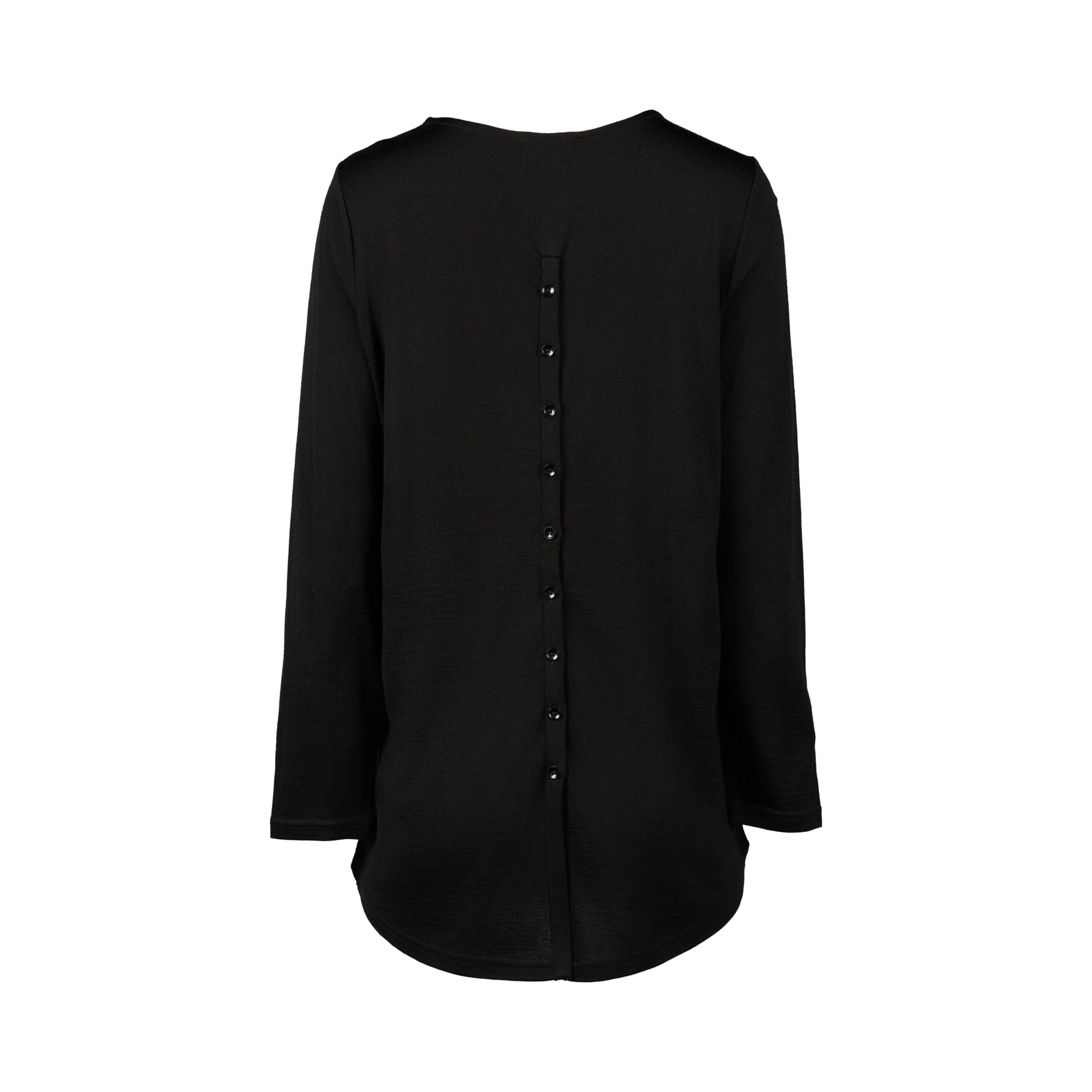 100% Merino L/S Top w Back Placket - VASSALLI Top NZ LUMA