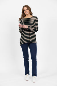 100% Merino L/S Top w Back Placket - VASSALLI Top NZ LUMA