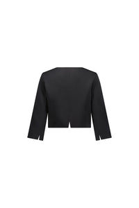 3/4 Sleeve Single Button Cropped Jacket - Black - VASSALLI Jacket NZ LUMA