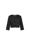 3/4 Sleeve Single Button Cropped Jacket - Black - VASSALLI Jacket NZ LUMA