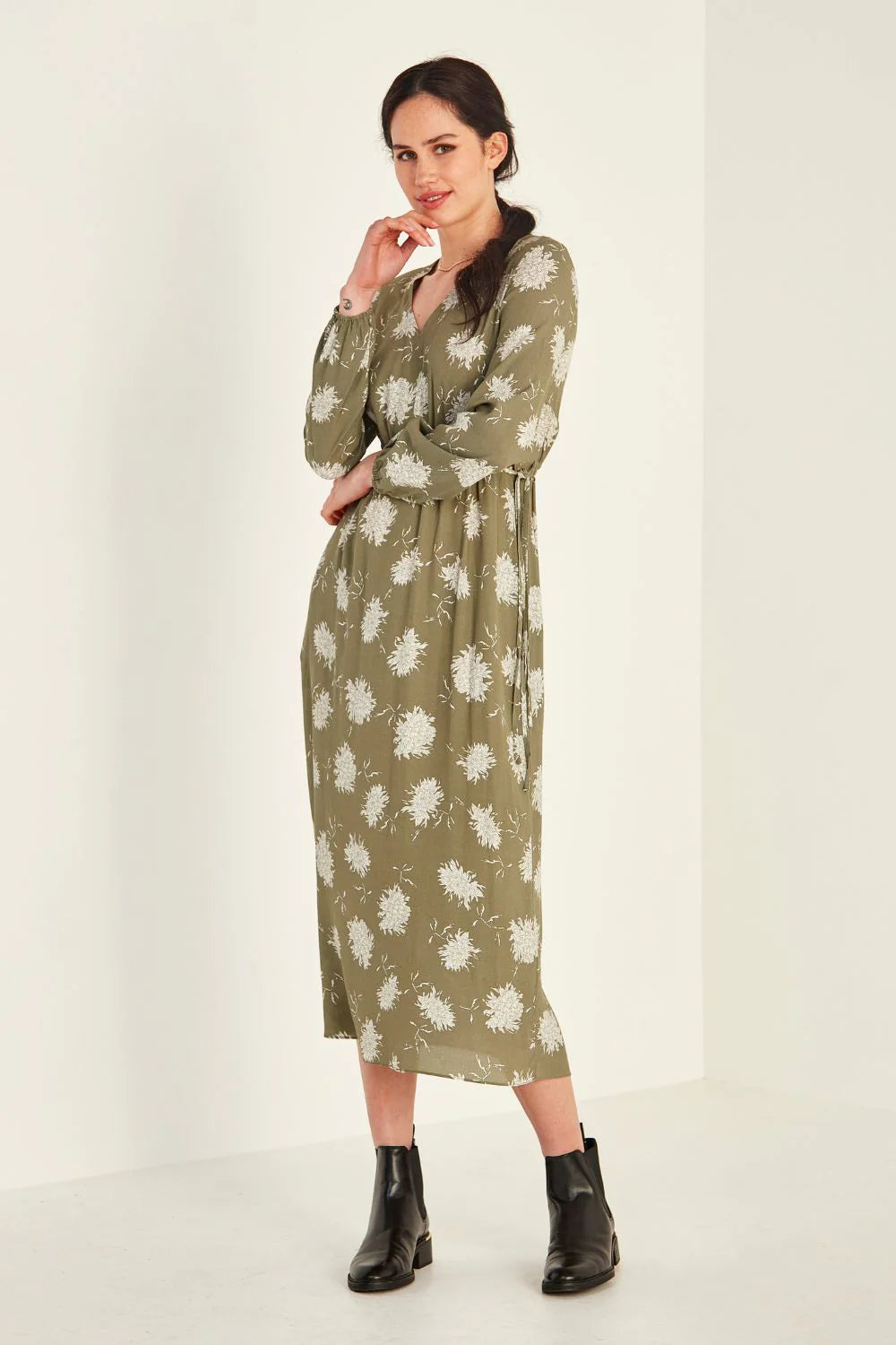 Sandra Dress - Sage Print - LEMON TREE