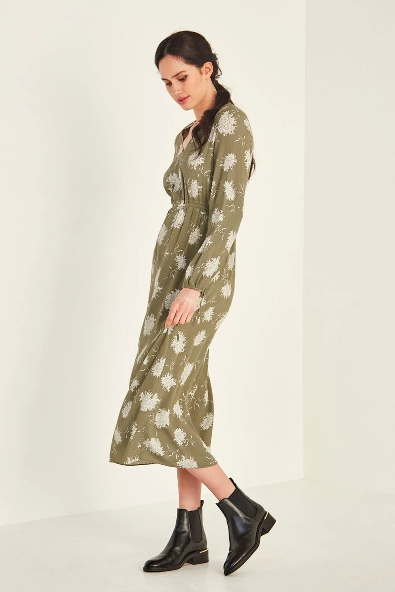 Sandra Dress - Sage Print - LEMON TREE