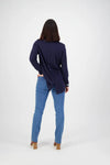 5878 Plain New Blue - Slim Leg Full Length Jean- VASSALLI Pant NZ LUMA