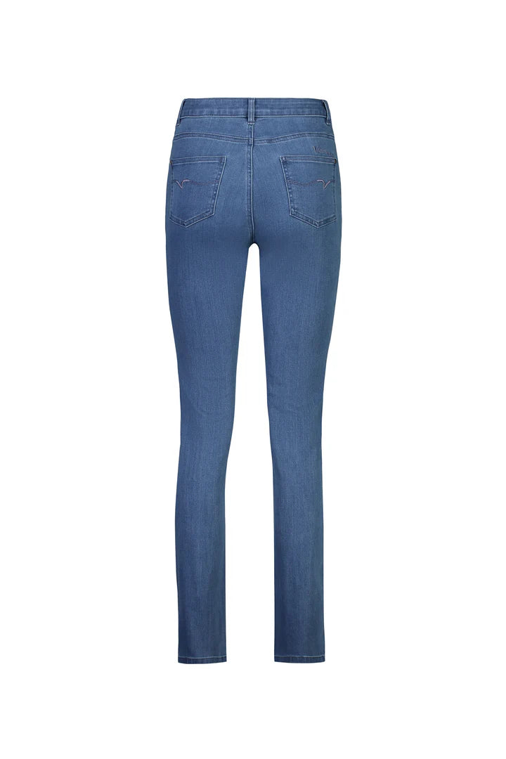 5878 Plain New Blue - Slim Leg Full Length Jean- VASSALLI Pant NZ LUMA