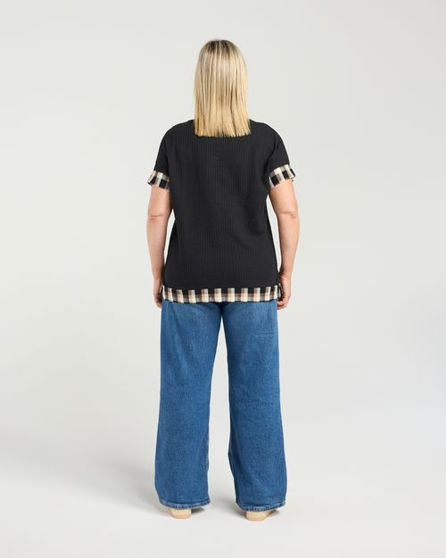 SEDUCE - Luna Top - Black & Plaid