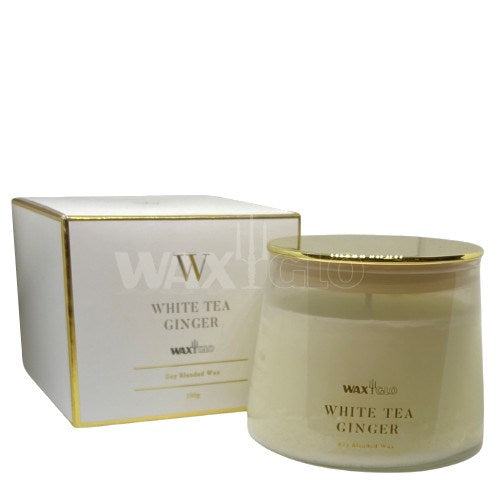 Soy Blend Wax Candle "W" White Tea Ginger 260G -WAXGLOW
