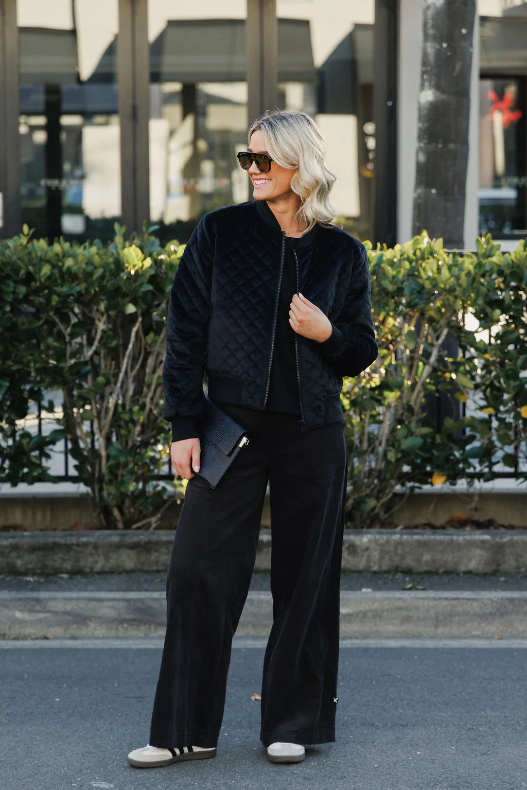 HOME-LEE Sawyer Wide Leg Pants - Graphite