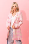 Aleisha Check Blazer - Pink - CHARLO Jacket Pink 16 12 10 14 NZ LUMA