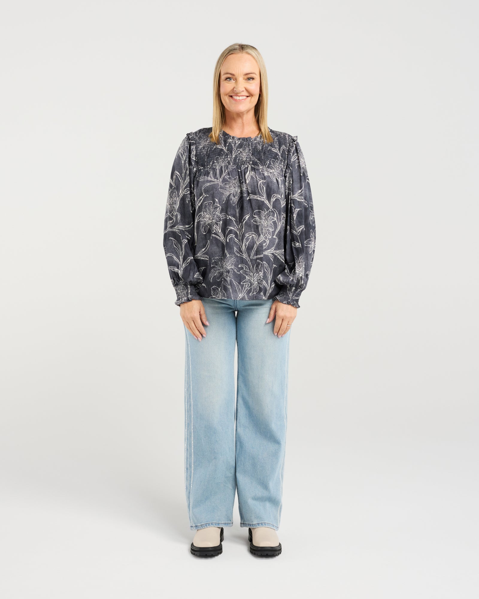 Amara Top - Stone Lily - ZAFINA Top NZ LUMA