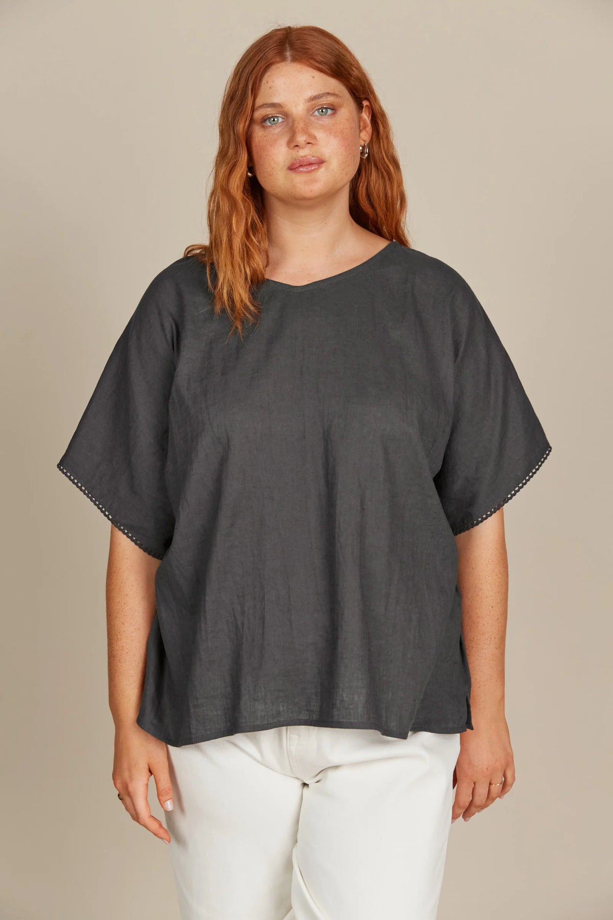 Amelie Relaxed Top - Graphite - ISLE OF MINE Top NZ LUMA