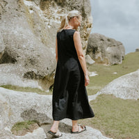 Anna Drop Waist Dress - Black - MOKE Dress NZ LUMA