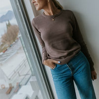 Anne Sweater - Cocoa Powder - MOKE KNITWEAR NZ LUMA