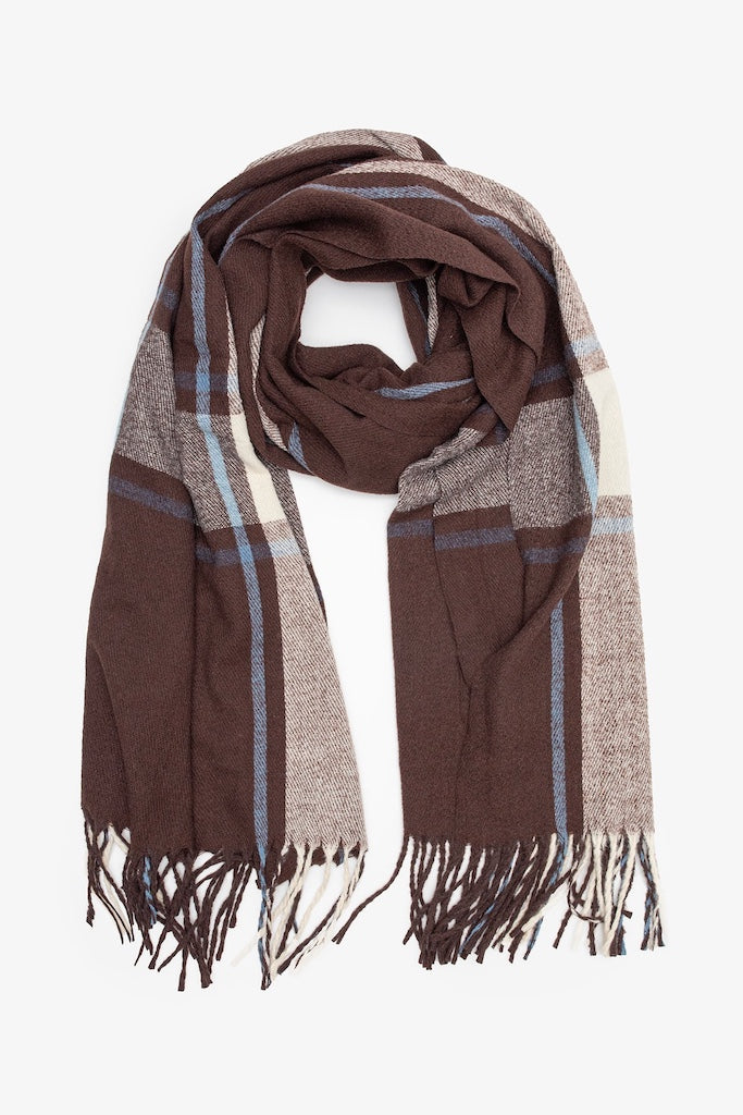 ANTLER - Cocoa Check Scarf Accessories NZ LUMA