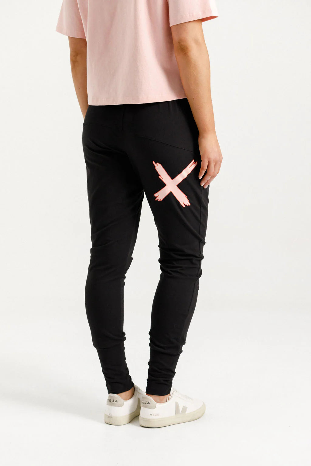 Apartment Pants -Black w Berry Blossom X - HOME-LEE Pant NZ LUMA