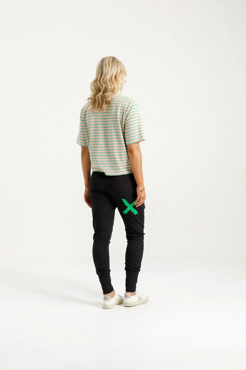 Apartment Pants -Black w Kelly Green X - HOME-LEE Pant NZ LUMA
