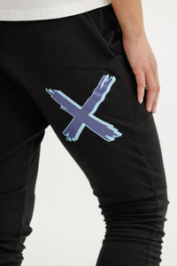 Apartment Pants - Black w Marine Blue Shadow X - HOME LEE Pant NZ LUMA
