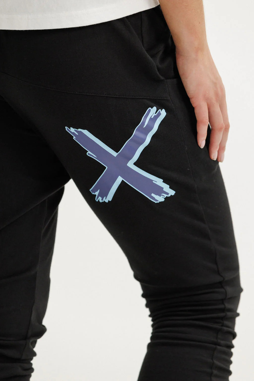 Apartment Pants - Black w Marine Blue Shadow X - HOME LEE Pant NZ LUMA
