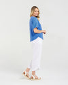 Ariane Broderie Sleeve Tee - BLACKSTONE Top NZ LUMA