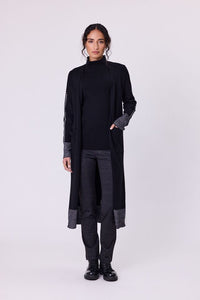 Astral  Long Cardi Knit -Black/Silver - NAVY & CO