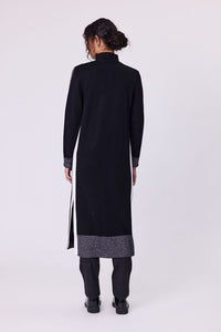 Astral  Long Cardi Knit -Black/Silver - NAVY & CO