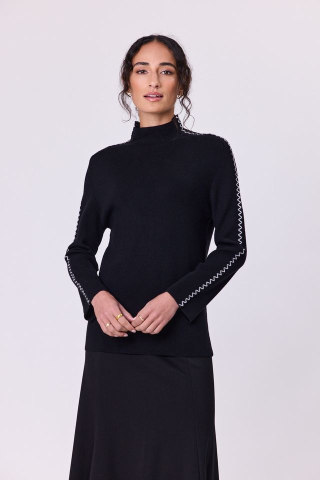 Astral Turtle Knit -Black/Silver - NAVY & CO