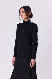 Astral Turtle Knit -Black/Silver - NAVY & CO