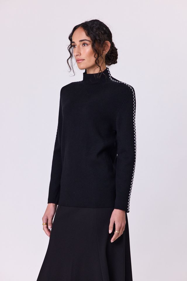 Astral Turtle Knit -Black/Silver - NAVY & CO