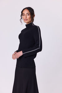 Astral Turtle Knit -Black/Silver - NAVY & CO