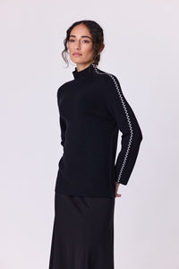 Astral Turtle Knit -Black/Silver - NAVY & CO
