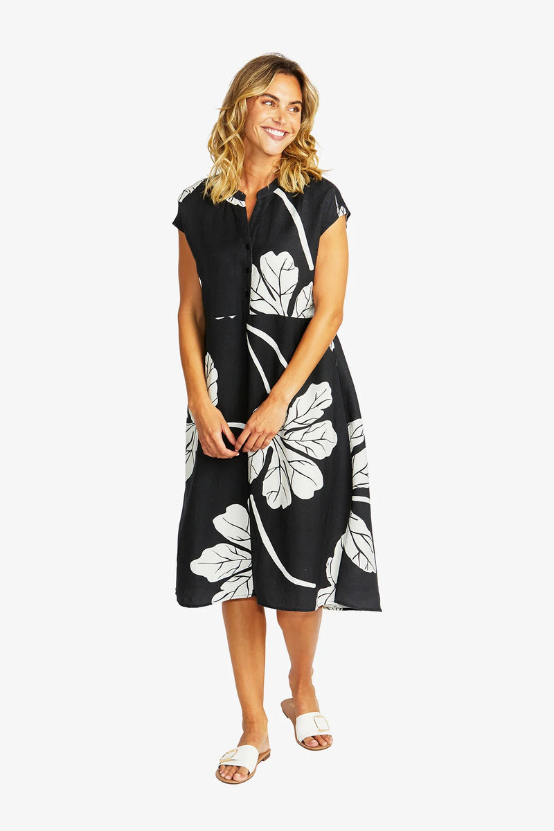 Atlas Midi Dress - Black & Ivory - PING PONG Dress NZ LUMA