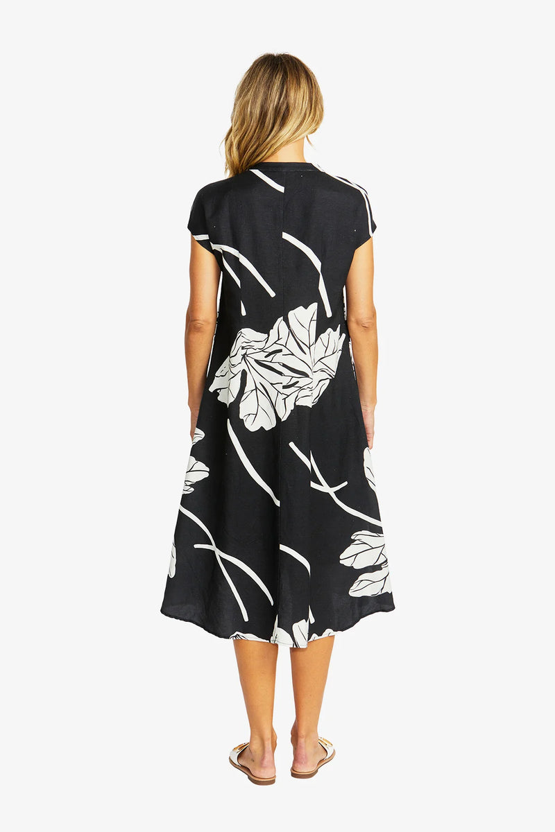 Atlas Midi Dress - Black & Ivory - PING PONG Dress NZ LUMA