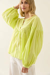 Aurora Button Blouse - Pomelo - ISLE OF MINE