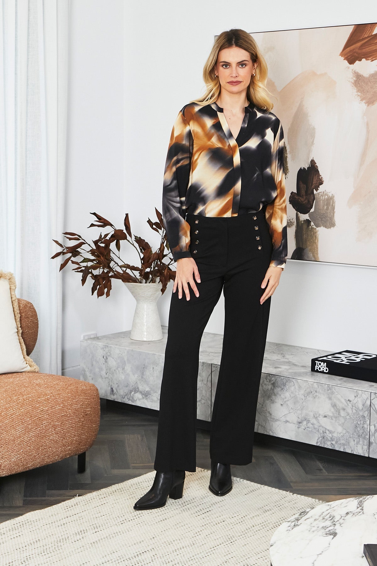 Aurora Pintuck Blouse - Aurora - PING PONG Top NZ LUMA