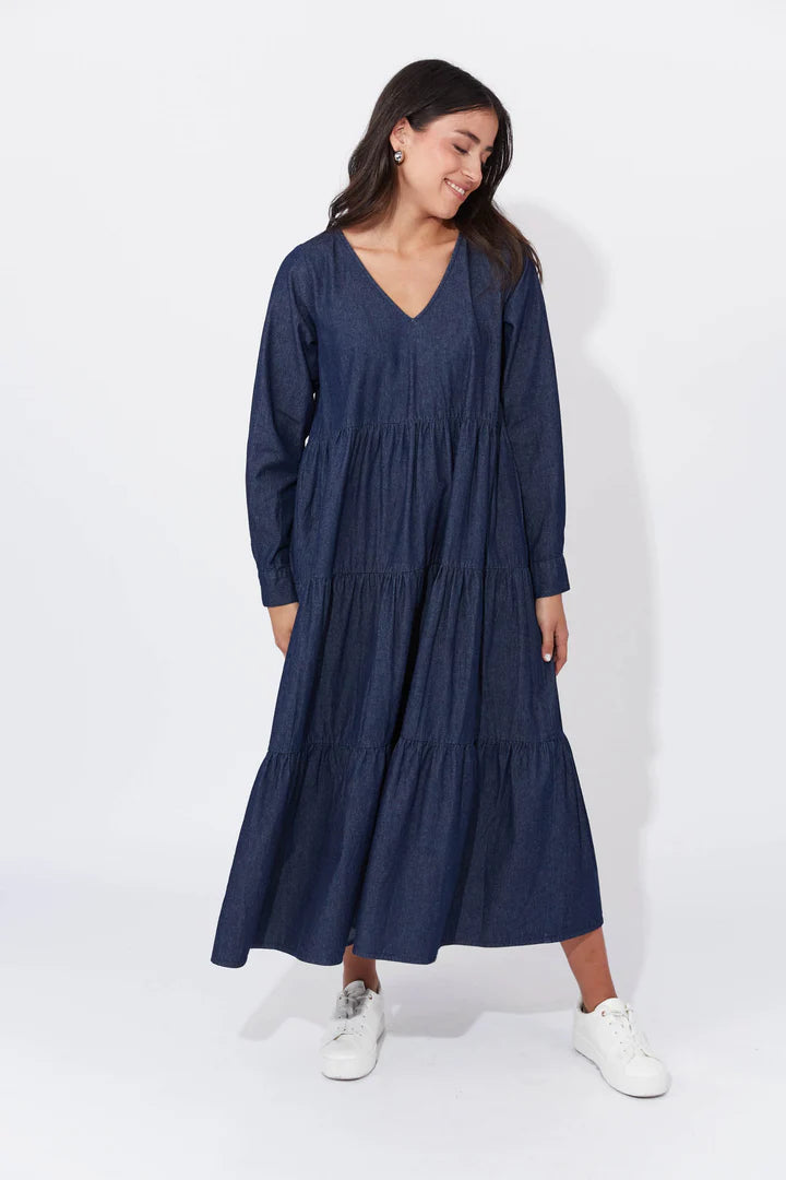 Austin Denim Maxi - Indigo - HAVEN Dress NZ LUMA