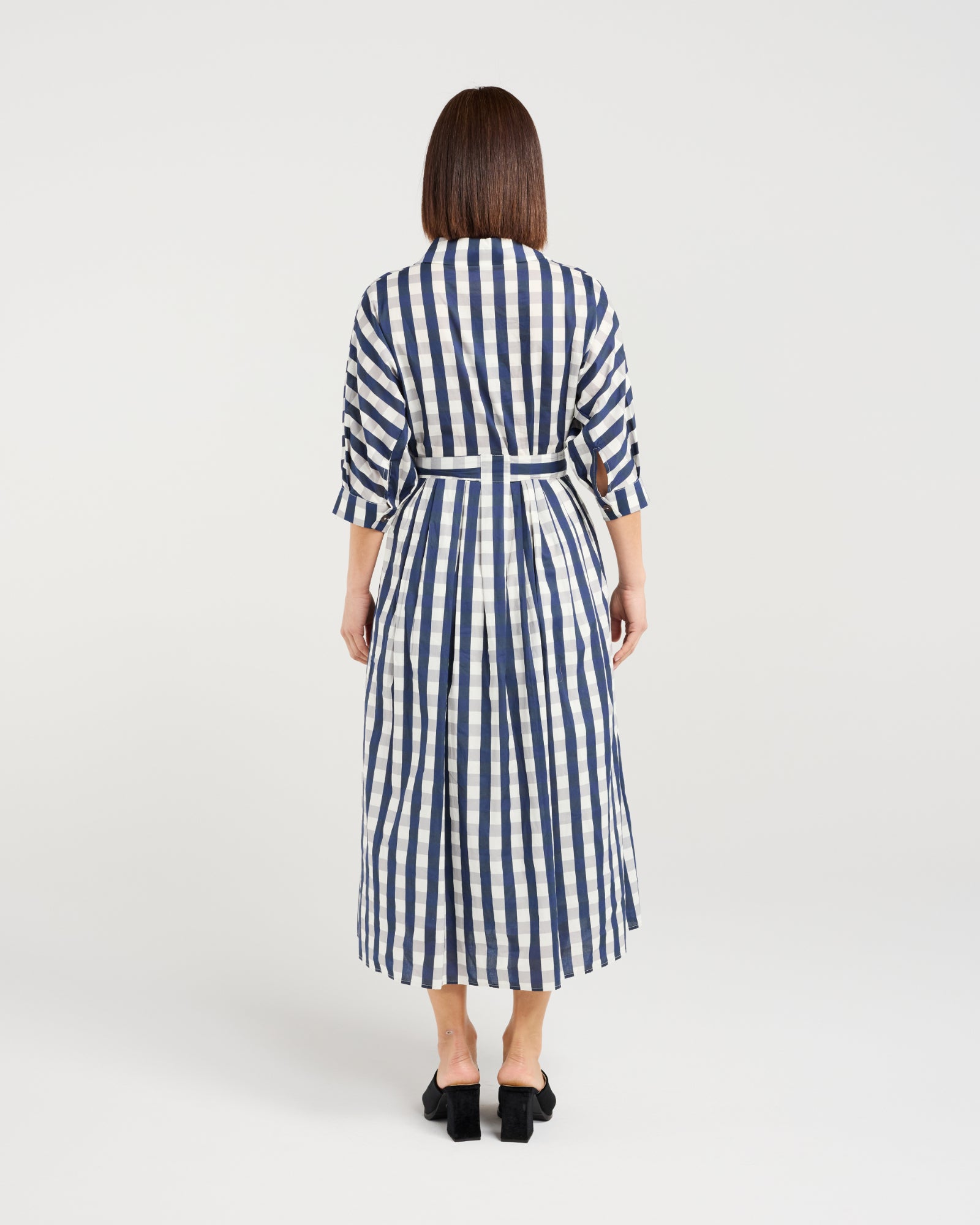 Ava Dress - Ink Check - SEDUCE Dress NZ LUMA